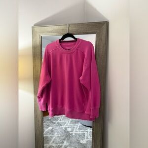 Women's Pink Aerie Oversize Crewneck Sweatshirt